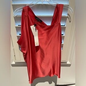 Coral Drape Blouse Silk
